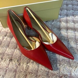 Michael Kors Women's Red Elyse Kitten Pumps size 8